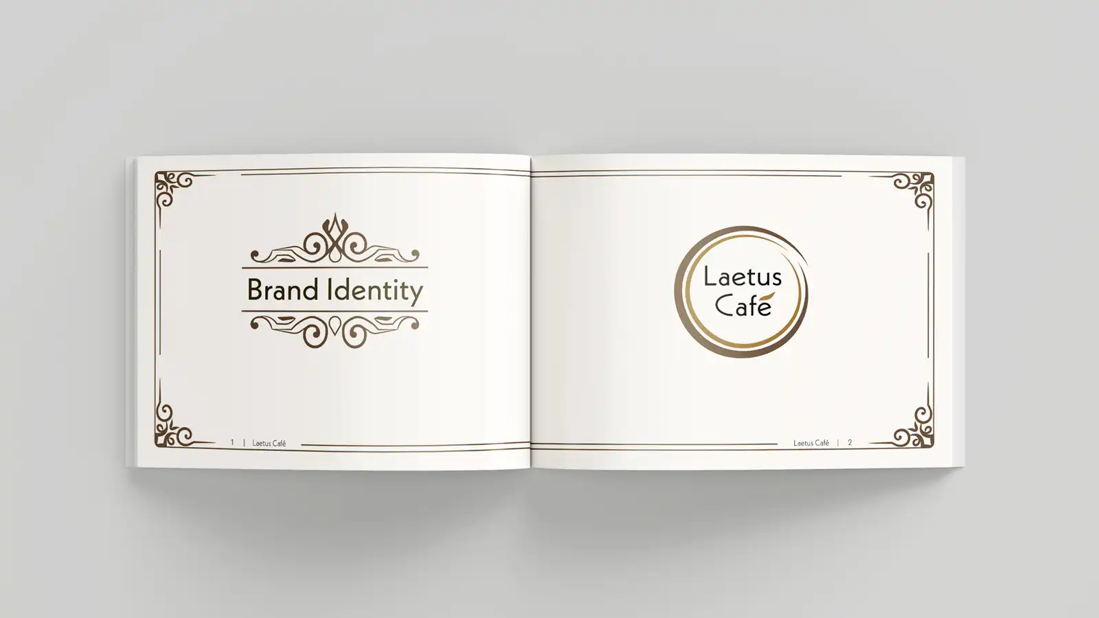 Laetus Café brand guide brand identity spread 1