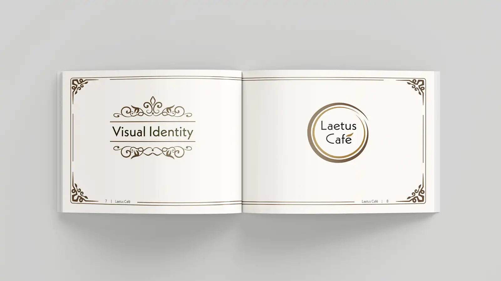 Laetus Café brand guide visual identity spread 1