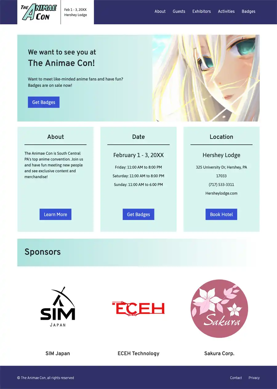 the-animae-con website home page