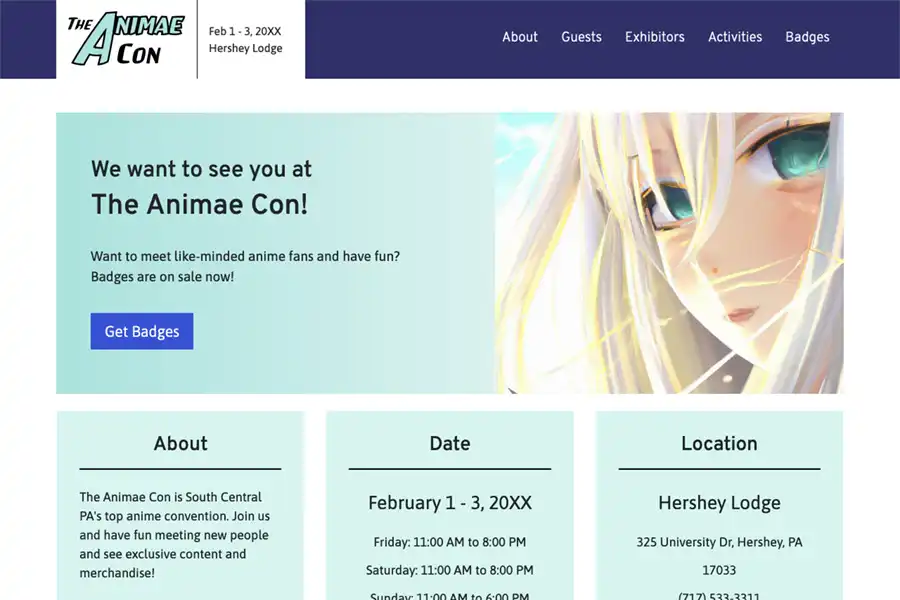 the-animae-con website preview